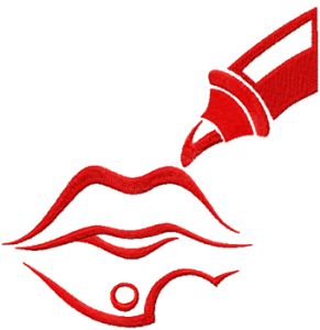 Women lips embroidery design