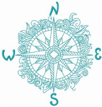 Compass guide sailor embroidery design