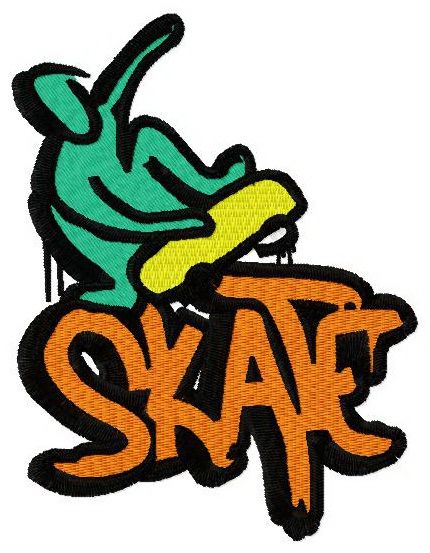 Skate machine embroidery design