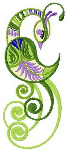 Fantastic swamp bird machine embroidery design