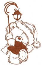 Teddy bear with lantern 2 embroidery design