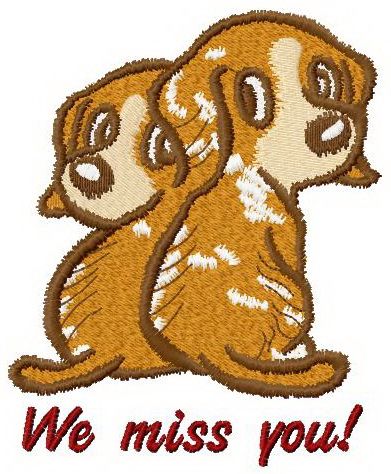 We miss you machine embroidery design