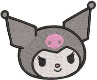 Kuromi kitty with hat embroidery design