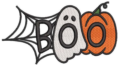 Boo net ghost pumpkin embroidery design
