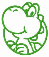 Dinosaur Yoshi badge embroidery design