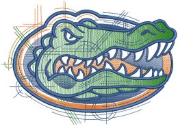 Florida Gators Sketch logo embroidery design