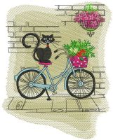 Cat's Italian journey embroidery design