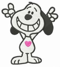 Snoopy cheers embroidery design