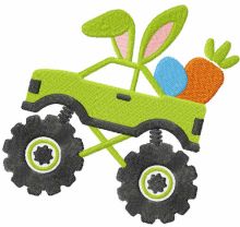 Easter Monster truck embroidery design