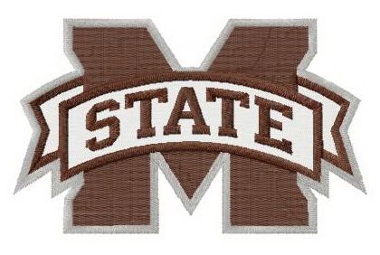 Mississippi State Bulldogs logo machine embroidery design
