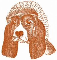 Sleepy pet embroidery design