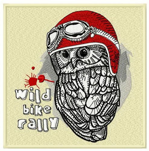 Wild bike rally machine embroidery design