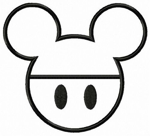 Mickey emblem applique machine embroidery design