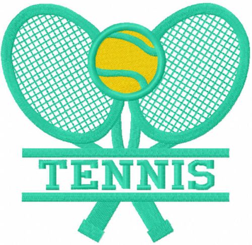 Tennis logo embroidery design.