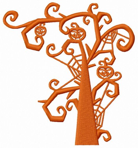 Scary tree machine embroidery design