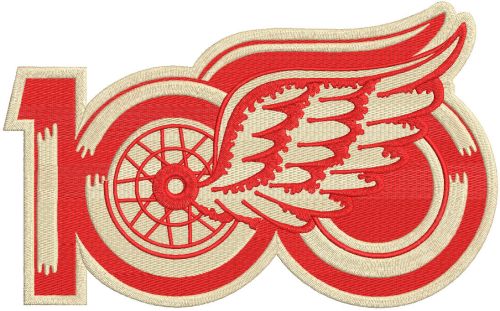 Detroit Red Wings Unveil Centennial Logo embroidery design