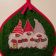 Potholder with Christmas Dwarves embroidery design