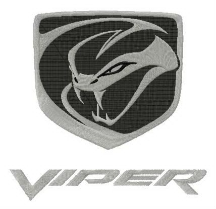 Dodge Viper logo machine embroidery design