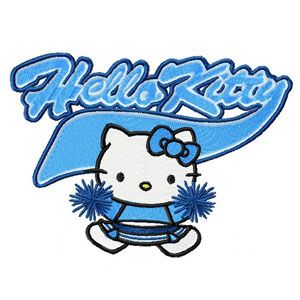 Hello Kitty Cheerleading embroidery design
