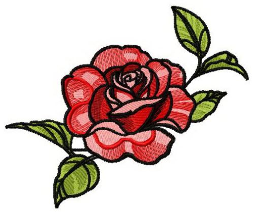 Pink rose 2 machine embroidery design