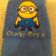 Towel with embroidered yellow minion