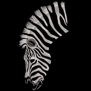 Desenho de bordado de arte zebra