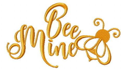 Bee mine one color machine embroidery design