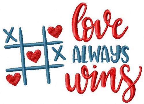 Love always wins free embroidery design
