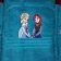 Blue bath towels with embroidered Frozen designs