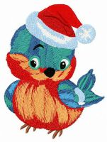 Confused bullfinch embroidery design