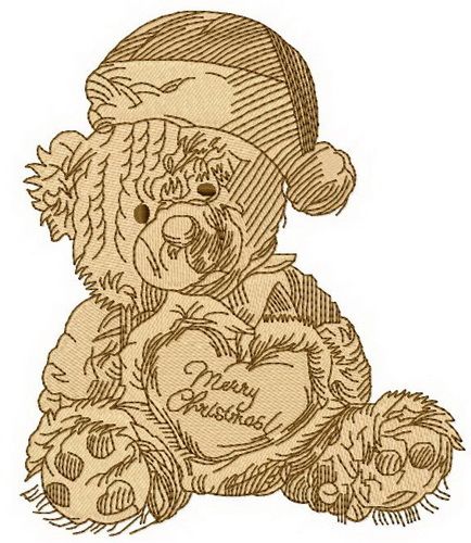 Old bear toy 10 machine embroidery design