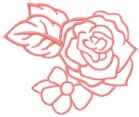 Pink rose free embroidery design 23