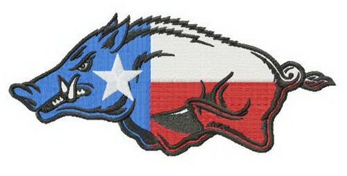 Big Red USA flag colors machine embroidery design