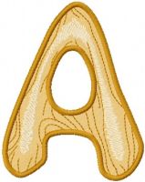 Wooden letter A embroidery design