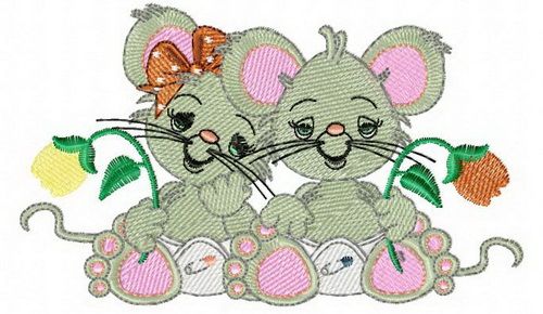 Newborn mice machine embroidery design