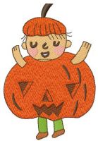 Pumpkin costume embroidery design
