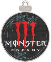 Monster energy Christmas ball embroidery design