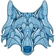 Mosaic wolf 2 embroidery design