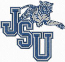 Jackson State University logo embroidery design