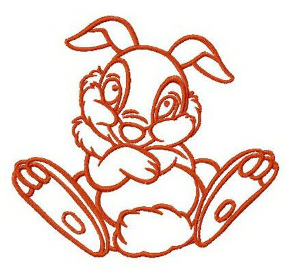Shy bunny thumper embroidery design