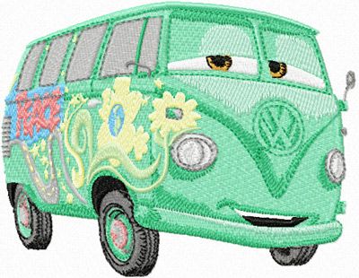 Fillmore Volkswagen bus machine embroidery design