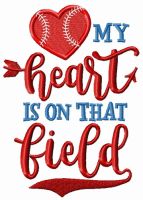 My heart is on that field embroidery design