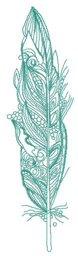 Parrot feather one color machine embroidery design
