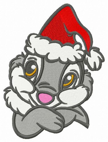 Thumper ready for X-mas machine embroidery design