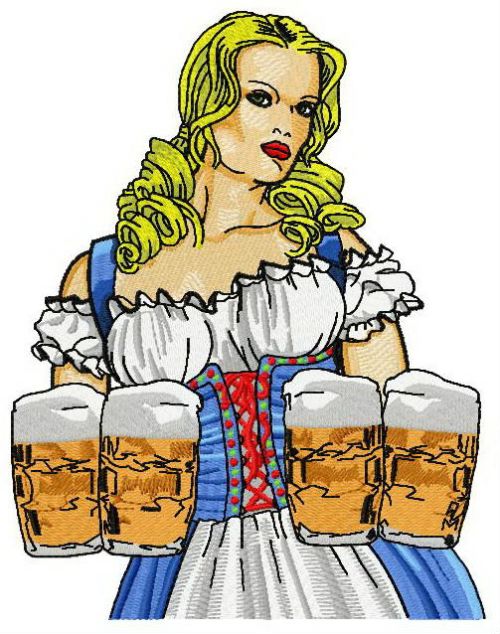 Beer girl 2 machine embroidery design