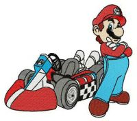 Mario kart embroidery design