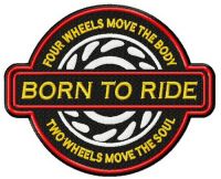 Born to ride embroidery design