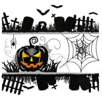 Black Halloween embroidery design