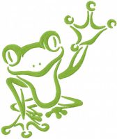 Tribal green frog free embroidery design