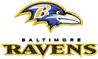Baltimore Ravens logo machine embroidery design